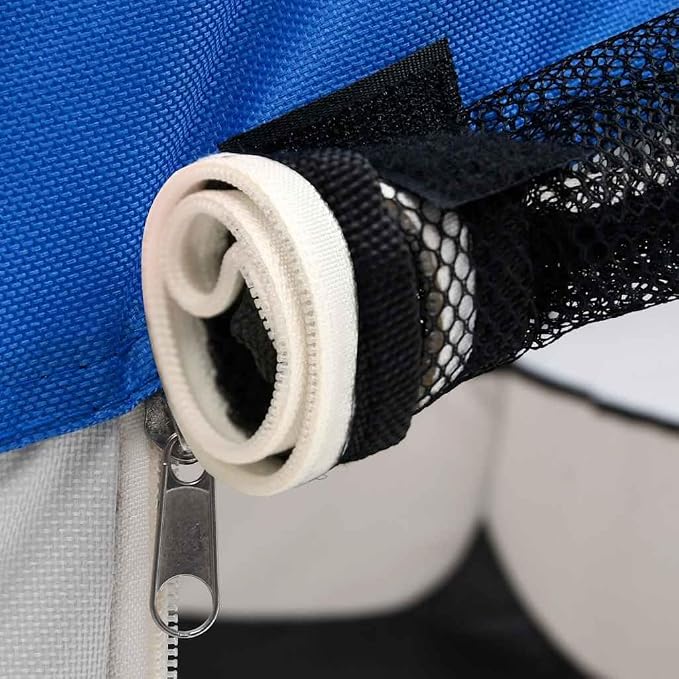 Foldable Dog Playpen with Carrying Bag, 35.4x35.4x22.8 Inches Indoor Outdoor Pet Play Area, Sturdy Steel Frame Mesh Roof and Side Nets