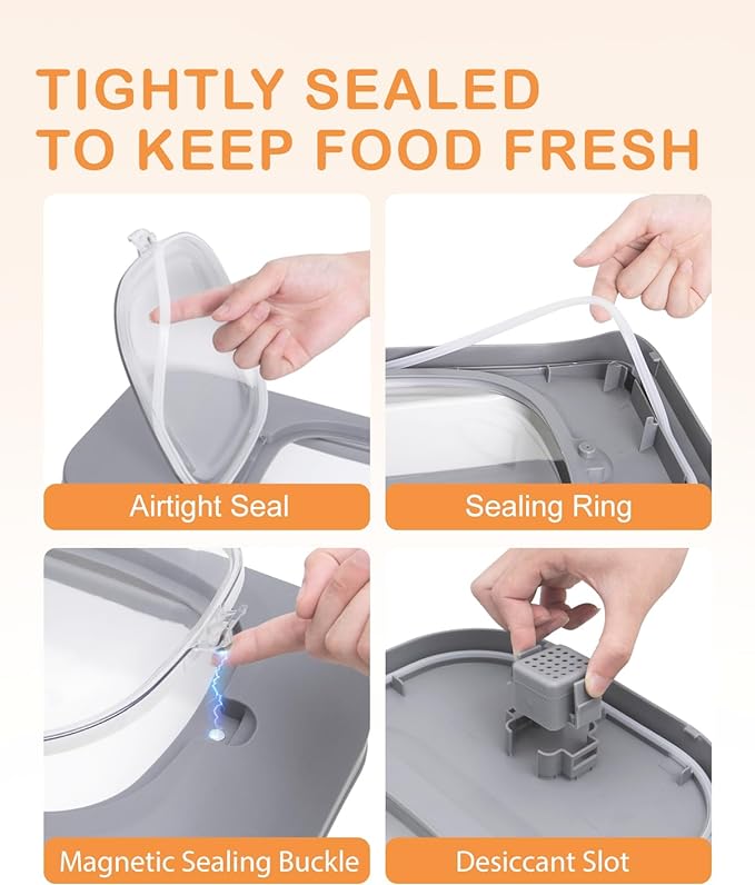 10-13 Lbs Dog Food Storage Container, 13 Lbs, Grey