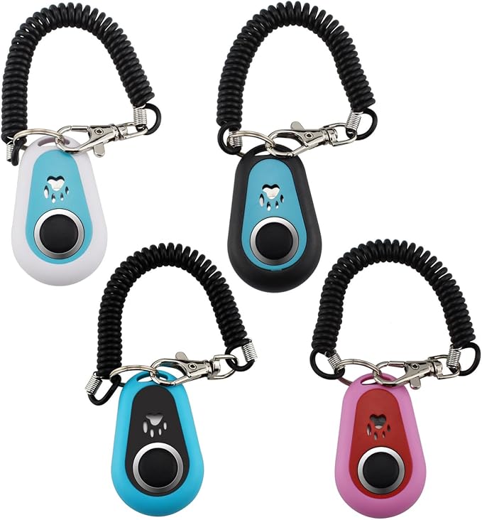 URBEST Pet Training Clicker with Wrist Strap, 4 Pcs, Circle