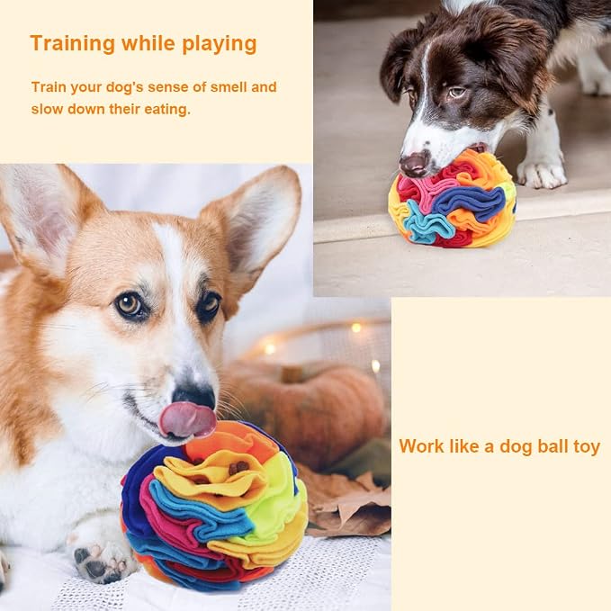 Ablechien Snuffle Ball - Snuffle Ball for Dogs Large Breed, Interactive Dog Toys to Keep Them Busy, Dog Puzzles for Large Dogs with Storage Bag Machine Washable