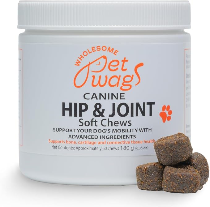 Dog Hip & Joint Supplement Soft Chews – Advanced Mobility & Comfort Support – Glucosamine, Chondroitin, MSM, Turmeric, Boswellia, Collagen – 60 Count