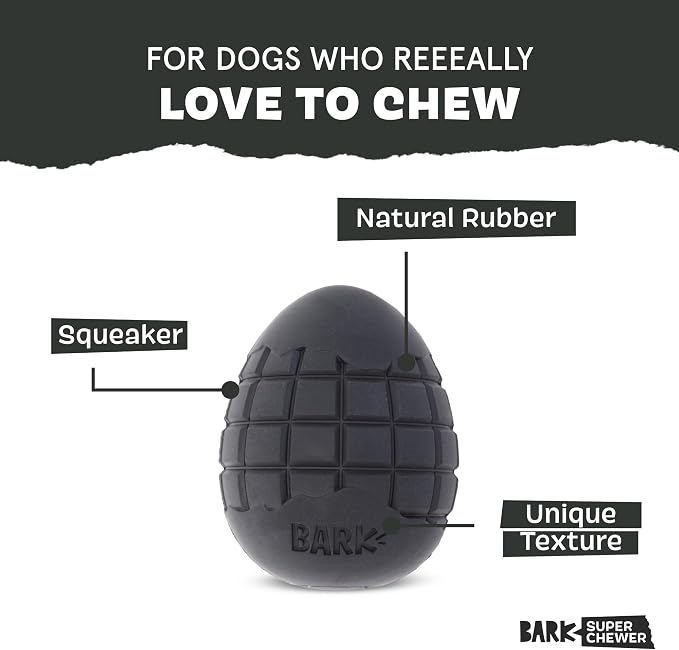 BarkBox Super Chewer Tough Dog Chew Toys - Large | for Aggressive Chewers, Treat Dispensing Origin