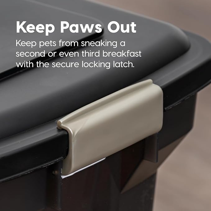 IRIS USA Dog Food Storage Container, Up to 58 lbs, Black
