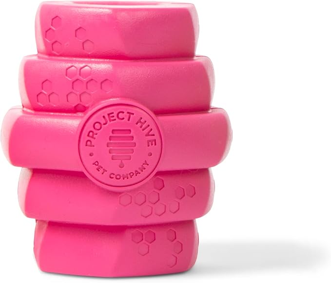 Hive Chew Toy for M/L Dogs – Pink/Wild Berry Scent – Chew, Fetch, & Treat-Dispensing Enrichment Toy, Floats, Made in USA, Pairs with Hive Chew Sticks for M/L Dogs for Longer-Lasting Play