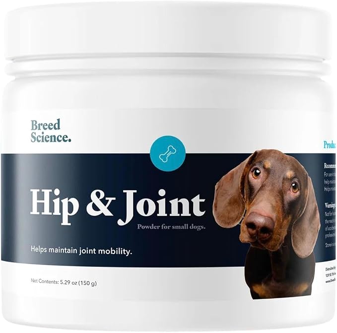 Hip and Joint Food Supplement for Dogs, Small Breeds- Glucosamine and Chondroitin Powder with Green Lipped Mussel - Pain, Inflammation Relief with Vitamins - Senior Health Supplies for Arthritis