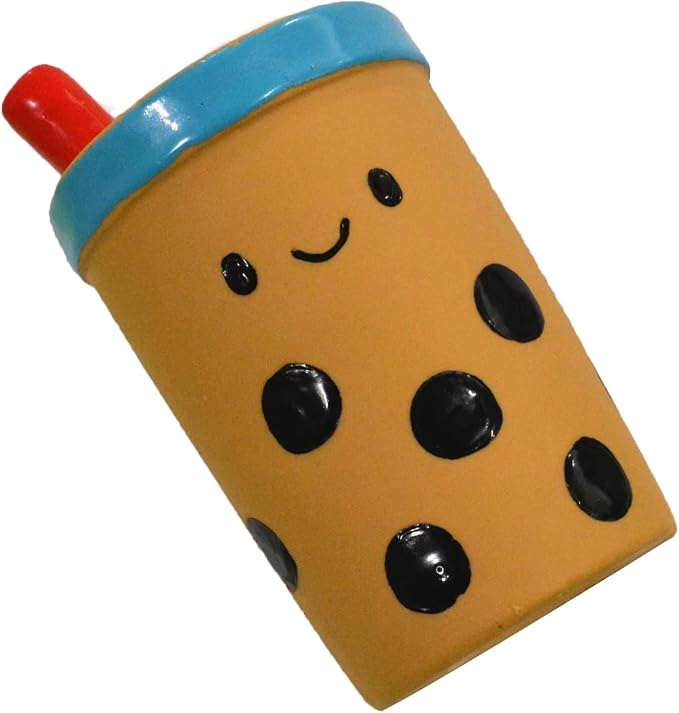 Latex Dog Squeaky Chew Toys, Bubble Milk Tea 4.8"