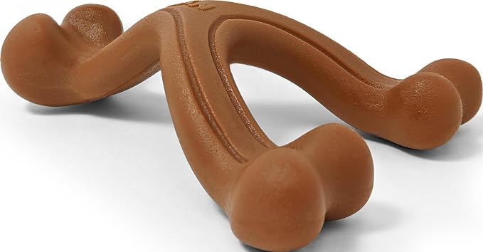 Nylabone Power Chew Easy-Hold Wishbone Dog Chew Toy, Small | Bison flavor, durable dog toys for aggressive chewers, discourages destructive chewing, for small breeds up to 25 lbs
