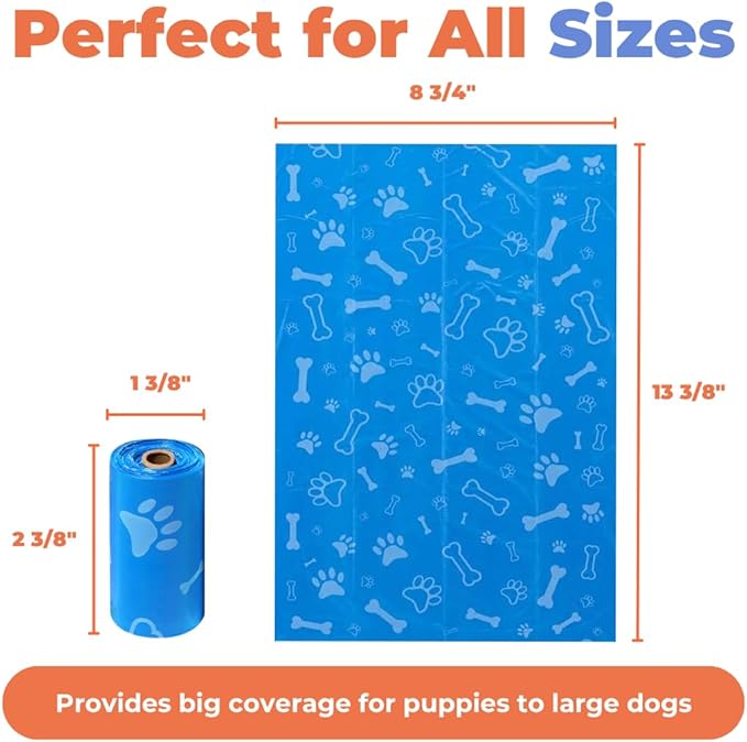 Best Pet Supplies Dog Poop Bags for Waste Refuse Cleanup, Doggy Roll Replacements for Outdoor Puppy Walking and Travel, Leak Proof and Tear Resistant, Thick Plastic - Assorted, 240 Bags