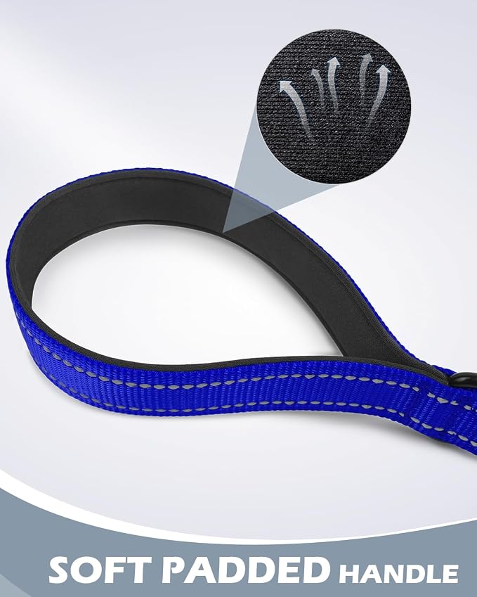Joytale Short Dog Leash for Close Control & Training, 12", Royal Blue | Padded Comfort Handle, Reinforced Nylon Webbing, Secure Metal Clip, for Busy Streets & Heel Training