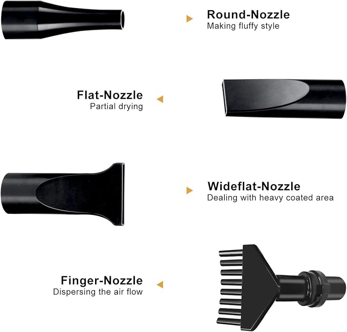 High Velocity Dog Grooming Dryer, Pet Blow Dryer with Heater, Black