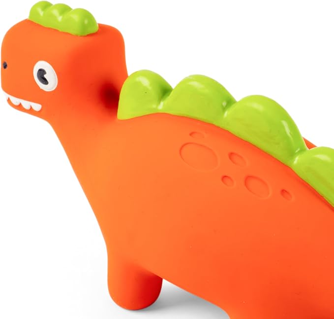 Fuzzl Steggy Latex Dog Chew Toys with Squeaker Soft Squeaker Puppy Toy Dinosaur