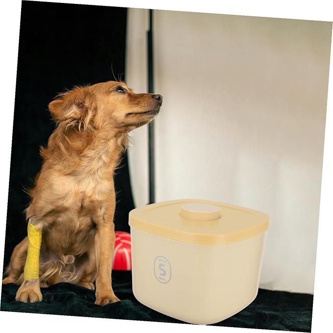 Pet Food Storage Bin Airtight Small Yellow Vacuum Seal Container Moisture-proof Cat and Dog, Small, Yellow
