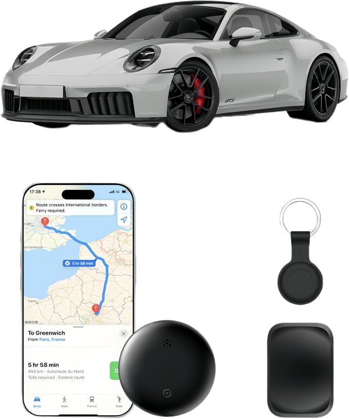 Mini GPS Tracker for Vehicles, Hidden Magnetic Car Tracker, No Subscription, Real Time Tracking Device for Cars, Dogs, Keys, Luggage, GPS para Carros Rastreador - Works with Apple Find My (iOS Only)