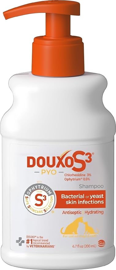 Douxo S3 PYO Medicated Dog Shampoo with 3% Chlorhexidine for Dogs – Antibacterial & Antiseptic Yeast Infection Treatment For Dogs & Cats, Clinically Proven, 6.7 fl oz | Antibacterial & Antiseptic Yeast Infection Treatment For Dogs & Cats, Clinically Pr...