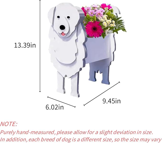 Great Pyrenees Dog Planter Pots, Animal Shaped Flower Pot