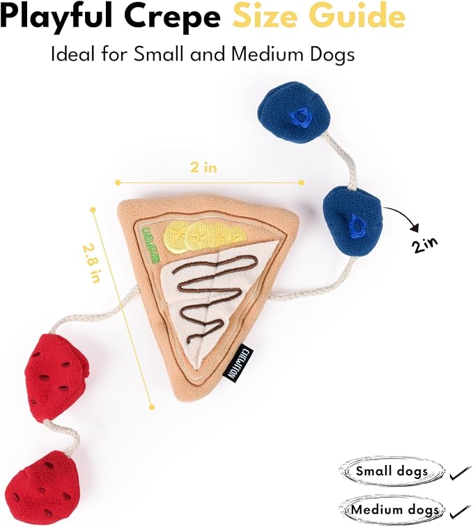 CHEWFFON Crepe Snuffle Dog Toy, Interactive Play with Treat Pockets | Enrichment Puzzle for Scent Work, Foraging Fun for Boredom Relief, Crinkle Design, for Small Medium Dogs