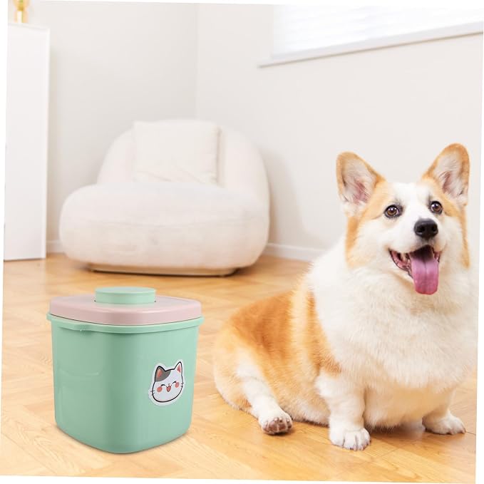 COLLBATH Airtight Pet Food Storage Container with Vacuum Seal Plastic Barrel for Dog Cat Food Open Lid for Freshness Moisture Dust Kitchen Organization