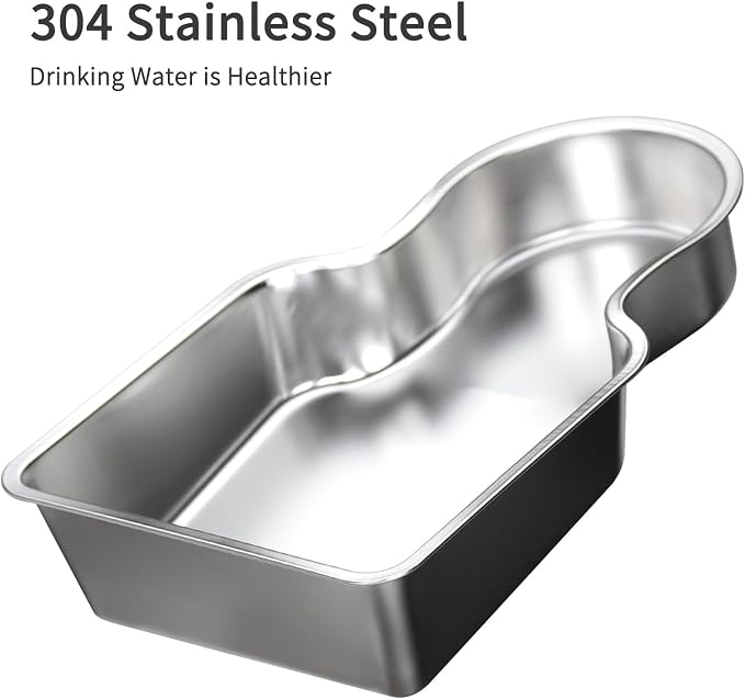 RIZZARI Stainless Steel Pet Water Feeder: 9L Large Gravity Leak-Proof Auto Refill Water Dispenser -Ideal for Multi-Pet Homes- Anti-Tip Base -No Filter- Easy Clean - for 30-60 LB Dogs- Home/Garage