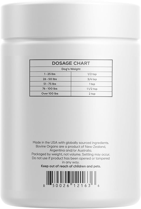 DNA PET Beef Organs Powder for Dogs, Grass-Fed, Freeze-Dried, 3 oz