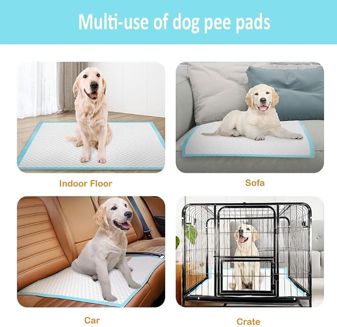 Dog Puppy Pee Pads for Potty Training and Travel, Leak-Proof, High Absorbency, Quick-Dry (Standard, (XL) 23.6"x 35.4" Pack of 20)