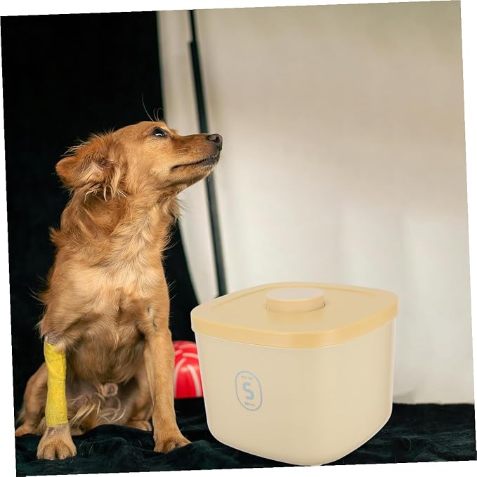 Yardwe Airtight Small Pet Food Storage Container for Cat and Dog Food Vacuum-sealed Yellow, Small, Yellow