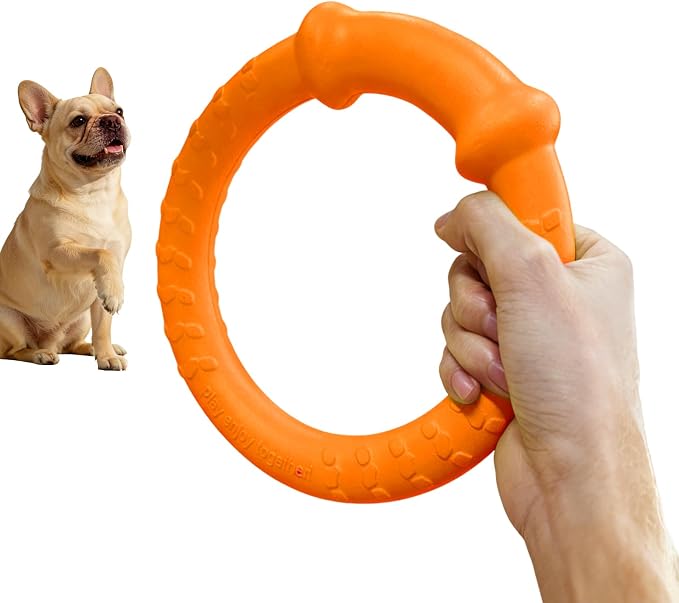LaRoo Dog Chew Ring Toy, Small Dogs, EVA Floating, Orange