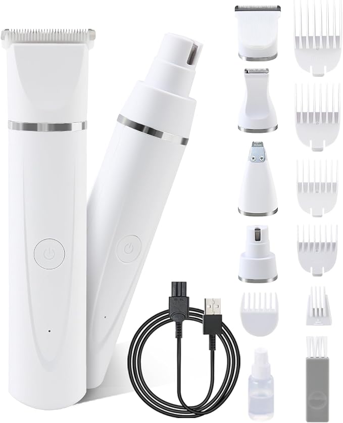 4-in-1 Dog Grooming Kit - Clippers & Nail Grinder