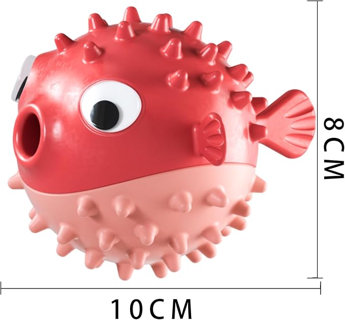 Dog Balls with Bell Sound, Interactive Dog Toys,Treat Dispensing Dog Toys, cat Toys Balls，Rubber Elastic Ball Toys for Small Medium Large Cat and Small Dogs (Red)