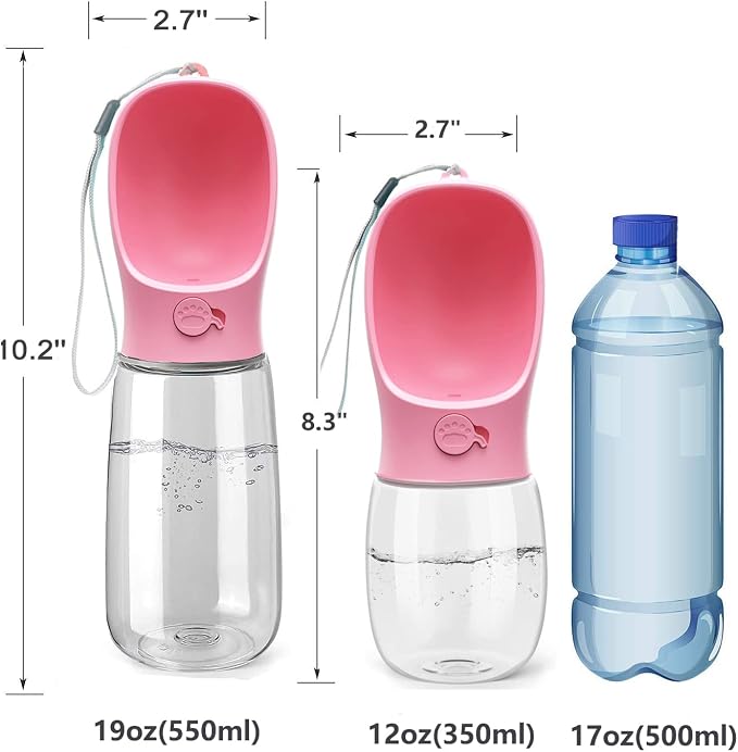 Kalimdor Dog Water Bottle, 12oz, Pink