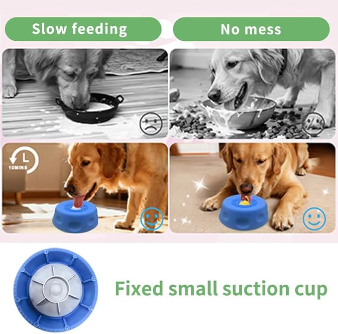 Slow Feeder Dog Lick Bowl with Rolling Ball,Anti-Slip Silicone Puzzle Feeder for Liquid Treats,Bone Broth,Yogurt,Wet Food,Anxiety Relief Enrichment Lick Toy for Large Medium Small Dogs & Cats (Black)