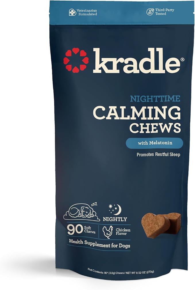 Kradle Nighttime Calming Chews for Dogs, 90-Pack, 90 Count
