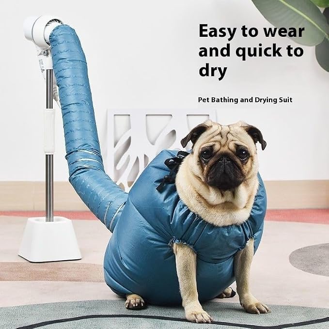 Dry Fast Portable Drying Bag - Hands-Free Dog Dryer Bag with 360° Airflow, Dual-Layer Mesh for Grooming & Fluffing Spray Application,Fits 25kg Pets, Folds to Travel Size