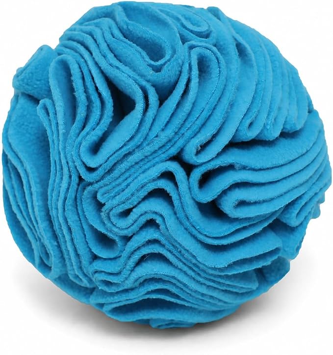 Blue Snuffle Ball for Dogs, Bright Color Slow Feeder Interactive Toy, Mental Enrichment Puzzle Game for Anxiety Relief & Indoor Fun, Machine Washable for Small Medium Large Dogs