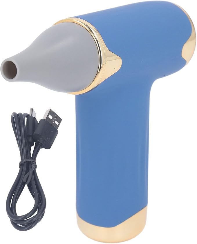 Tbest Pet Hair Dryer, High Speed 4 Levels Wind Bladeless 60W Electric Hair Dryer Handheld Dust Blower for Cats Dogs (Blue