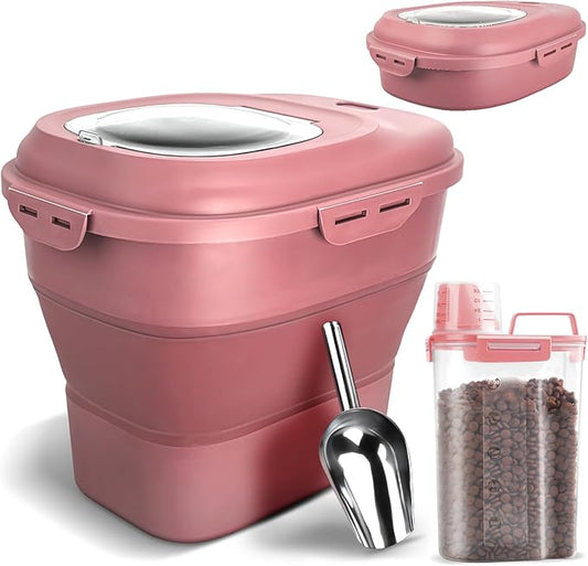 TIOVERY Dog Food Storage Container, 13lb, Pink