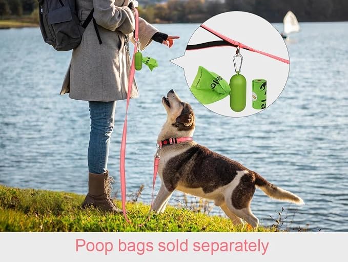 Taglory Reflective Dog Leash for Small Dogs, 3/4in x 6ft, Pink | Ideal for Night Walking, Strong for Sudden Pulls, Lightweight & Gentle on the Neck, Soft Padded Handle