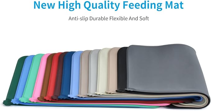 AUDWUD Silicone Waterproof Dog Cat Pet Feeding Mats,Anti-Slip Pet Bowl Mats,Pet Feeding Mat