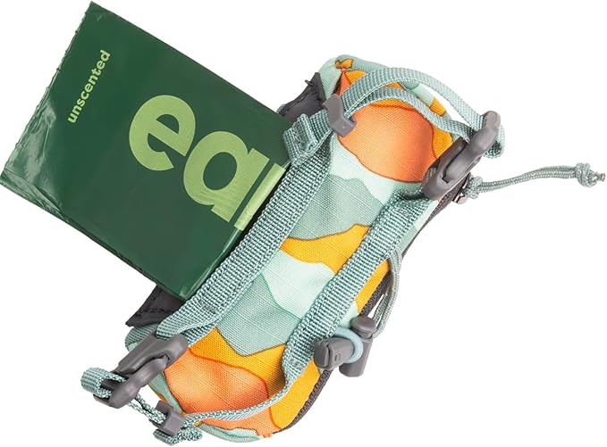 Ruffwear, Stash Bag Mini Dog Poop Bag Holder, Compact Leash Pouch with 2-Strap Attachment, Zip Pocket Fits Standard Roll, Side Slot, Grippy Starter Pad, Cinch Poop Loop, Mesh Pocket, Spring Mountains
