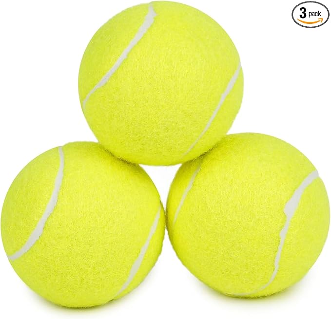 Prime Pets Tennis Balls for Dogs 3 Pack 2.5”, Durable Non-Squeaky Dog Balls with High Bounce, Interactive Fetch and Training Dog Toys for Outdoor Play, Ideal for Small and Medium Breeds