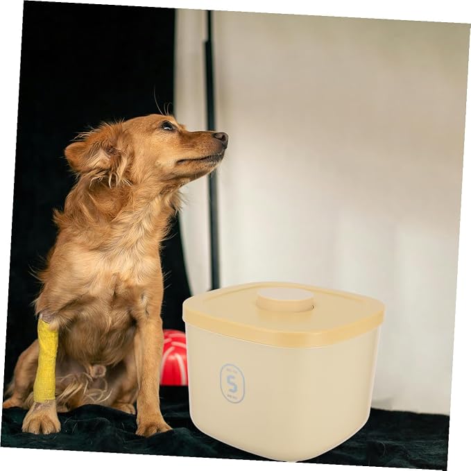 Airtight Cat Food Storage Container Vacuum-sealed Dog Food Bin Large Capacity Yellow for Moisture-proof, Large, Yellow