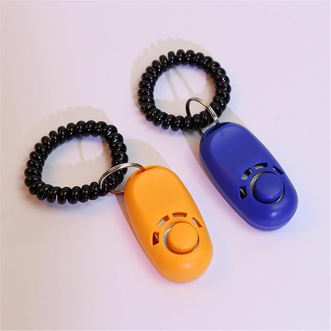 Dog Training Clicker, Stretch Wrist Rope, Orange