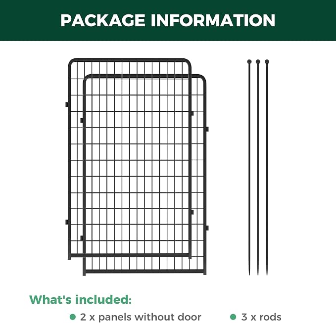 FXW Rollick Unleashed Dog Playpen, 50in, 2 Panels, Large, Black