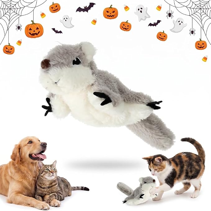 Flying Bat Toy for Dogs & Cats Flapping Wings Interactive Pet Toy (Mouse) | Flying Bat Dog Toy with Chirping Sounds, Flapping Bird Interactive Toy