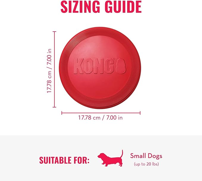 KONG Flyer - Durable Dog Toy for Outdoor Playtime - Natural Rubber Flying Disc, Dog Toy for Fetch - Safer Disc for Healthy Activity - for Small Dogs (Pack of 3)