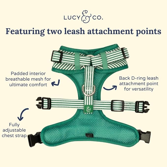 Lucy & Co. Tomato, Tomahto Embroidered No-Pull Dog Harness, Adjustable Front Clip Harness with Garden Design, X-Small