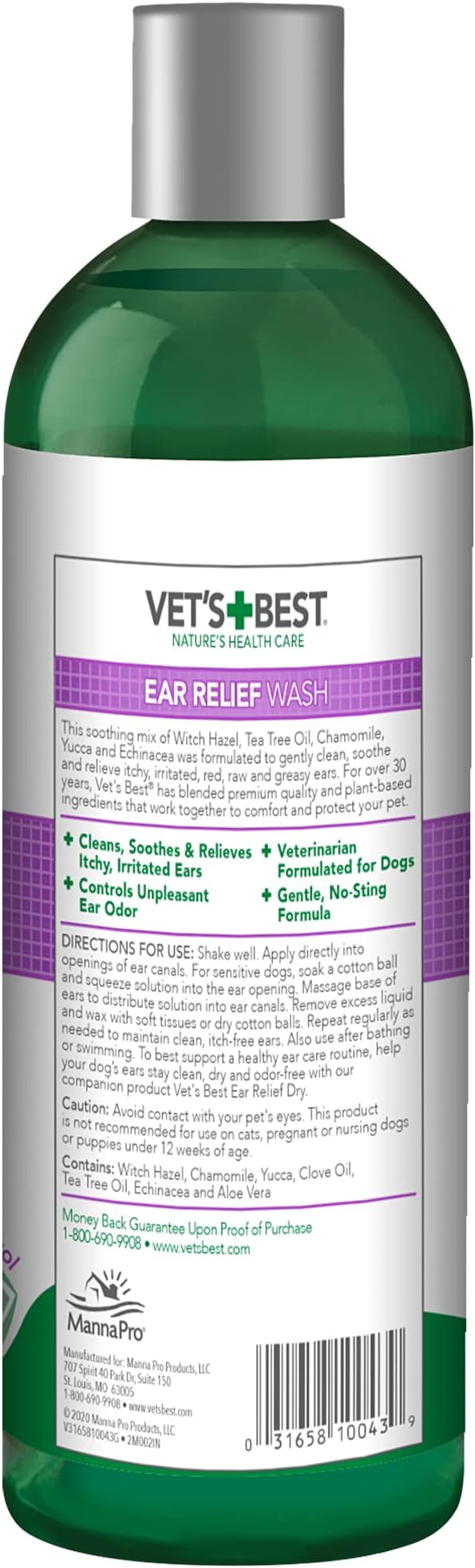 Vet's Best Dog Ear Relief Wash, 16 oz