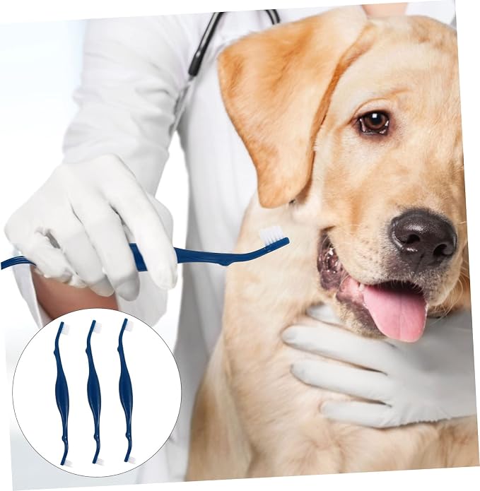 DECHOUS Pet Care Kit 3 Pack Dog Toothbrush Set Soft Bristles for Dogs Cats Pet Mouth