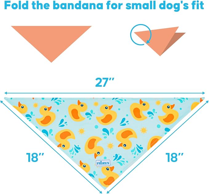 KYEESE 2Pack Dog Cooling Bandana, 20 inches, 2-Pack, Small, Blue