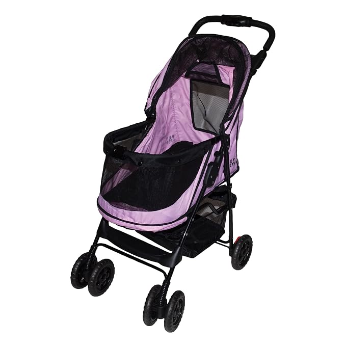 Pet Gear No-Zip Happy Trails Pet Stroller - Pink Diamond