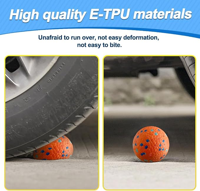 Mankoda Dog Balls, Indestructible Floating Tennis Balls, 3in, 3-Pack